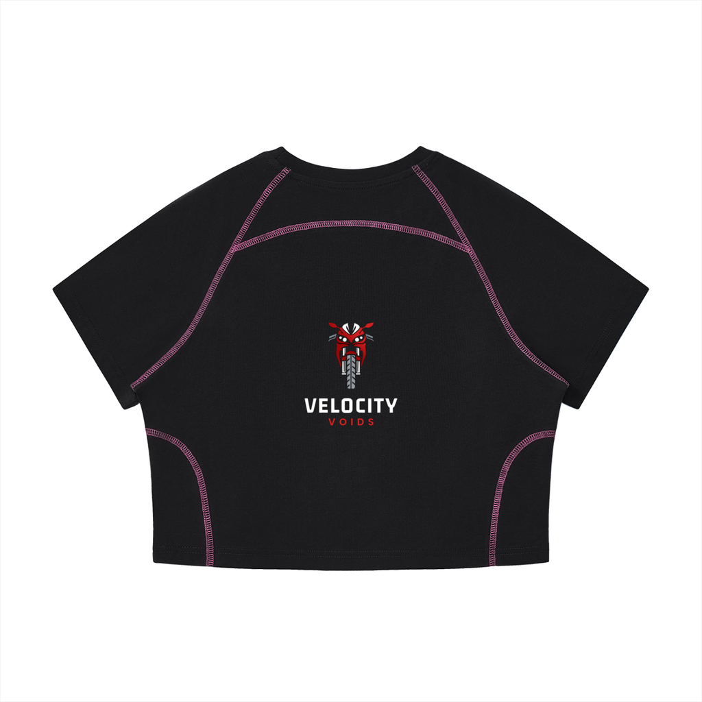 Women's Contrast Stitch Raglan Crop T-Shirt
