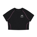 Women's Contrast Stitch Raglan Crop T-Shirt