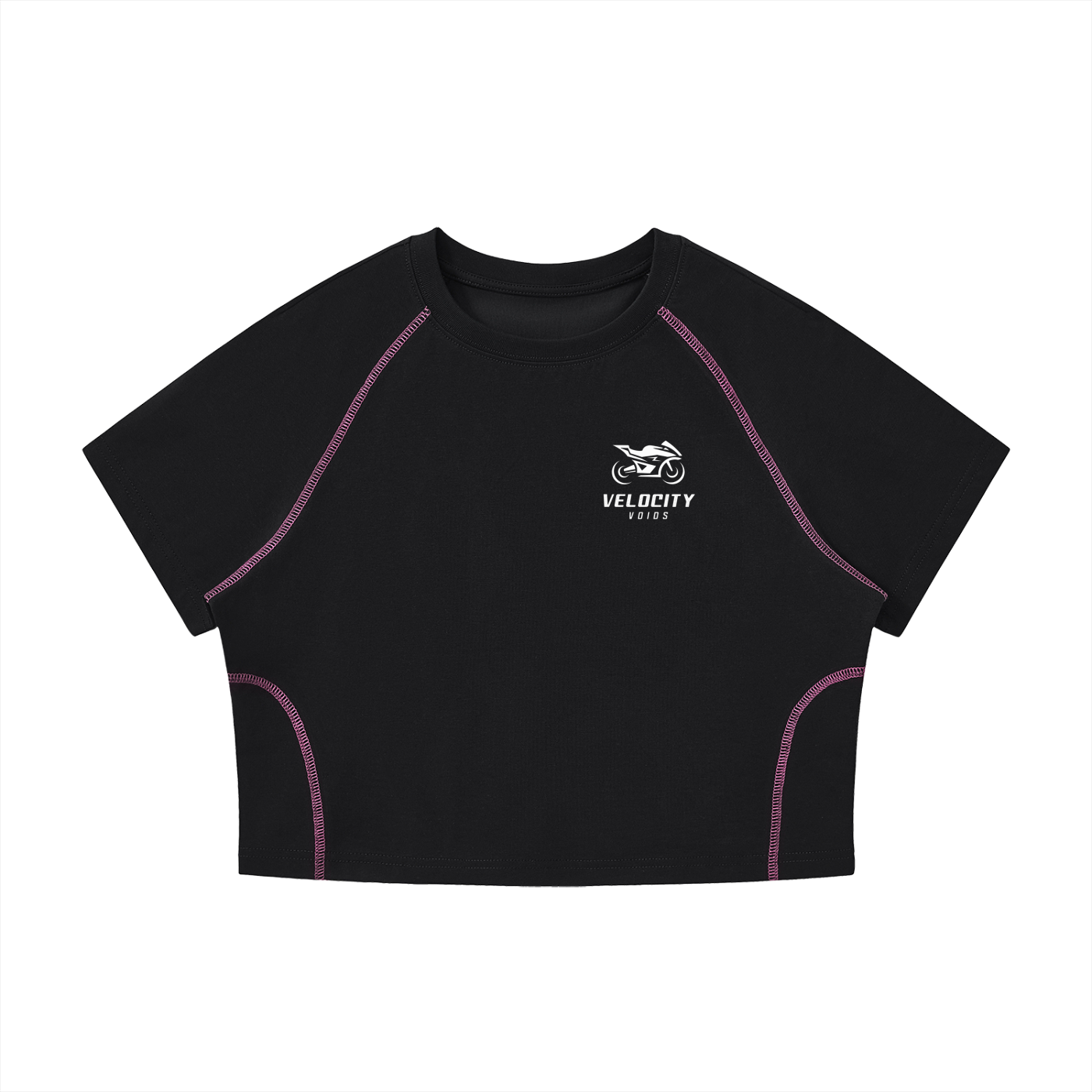 Women's Contrast Stitch Raglan Crop T-Shirt